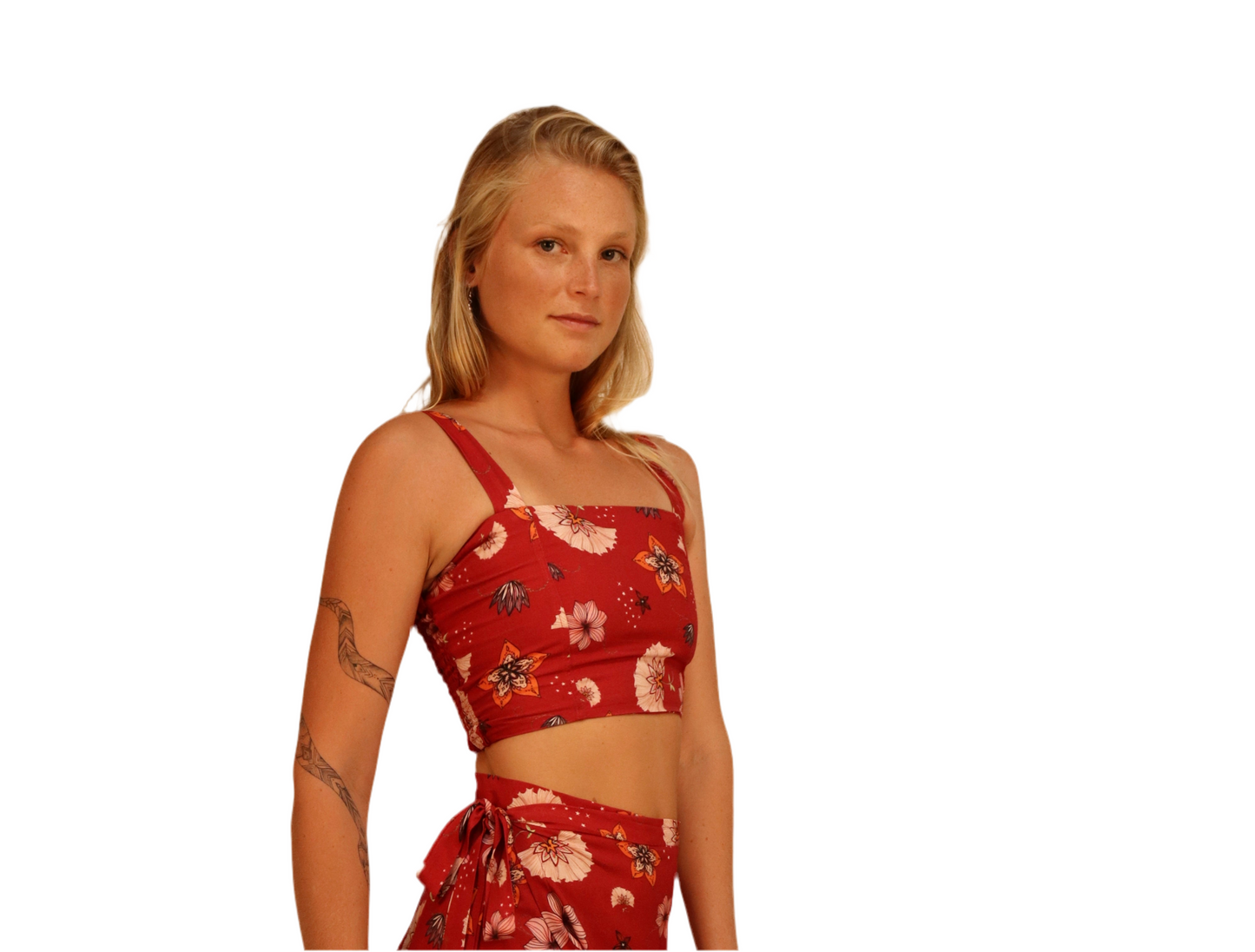 Cropped Top Cherry Flower