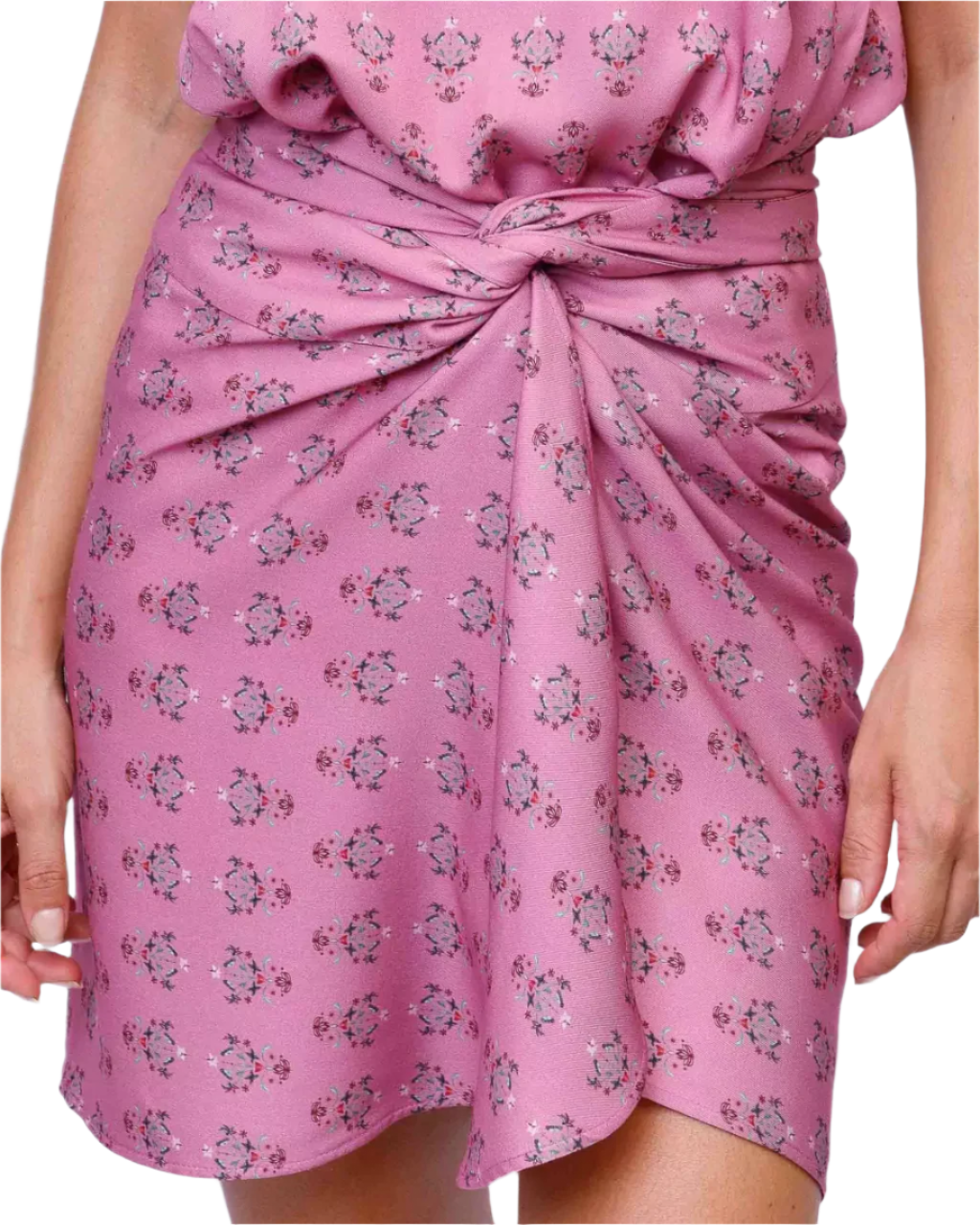 Short Pareo Skirt Pink Flower Of Sardinia