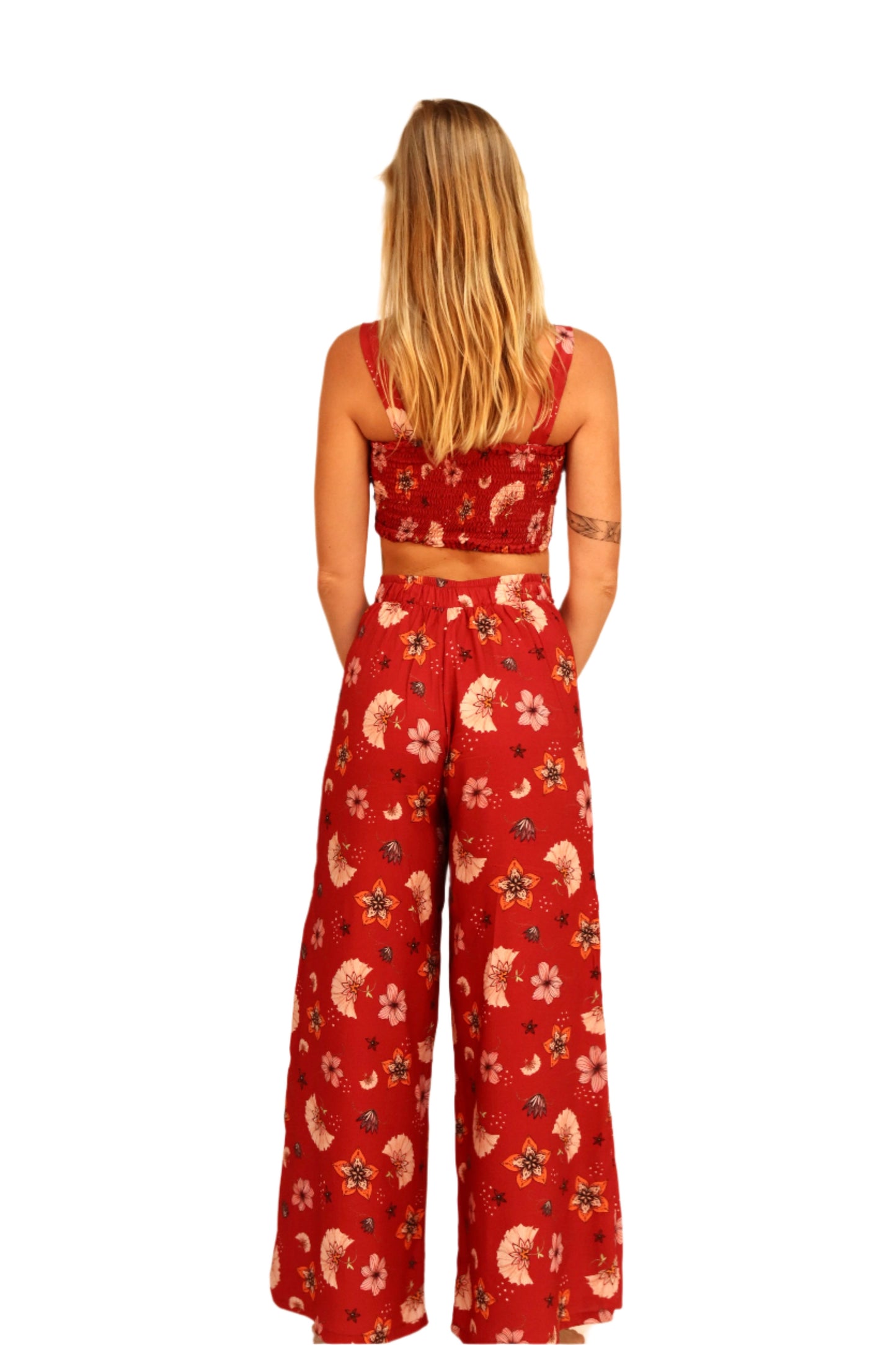 Wide Legged Pants Cherry Flower