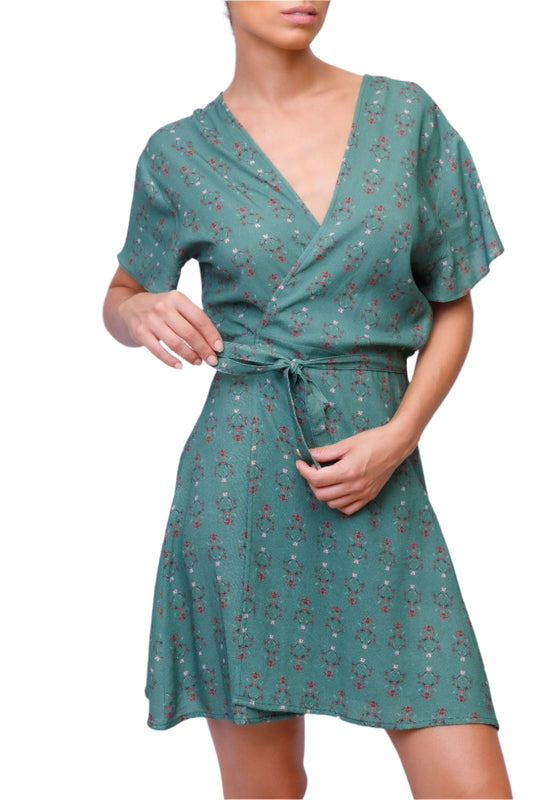 Envelope Dress Green Flower Of Sardinia